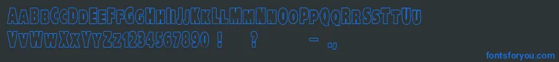 VtcKreepykomikatwoOutline Font – Blue Fonts on Black Background