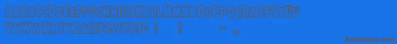 VtcKreepykomikatwoOutline Font – Brown Fonts on Blue Background