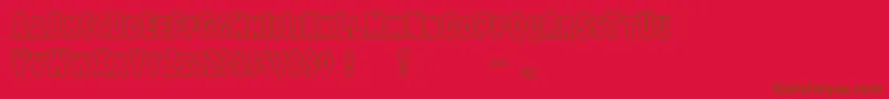 VtcKreepykomikatwoOutline Font – Brown Fonts on Red Background