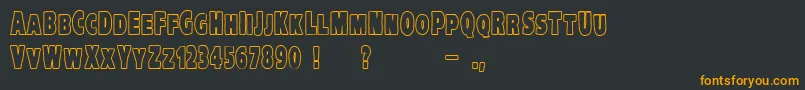 フォントVtcKreepykomikatwoOutline – 黒い背景にオレンジの文字