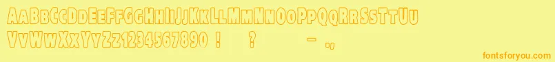 VtcKreepykomikatwoOutline Font – Orange Fonts on Yellow Background