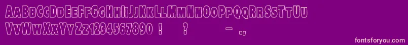 VtcKreepykomikatwoOutline Font – Pink Fonts on Purple Background