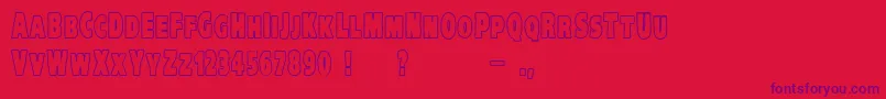 Шрифт VtcKreepykomikatwoOutline – фиолетовые шрифты на красном фоне