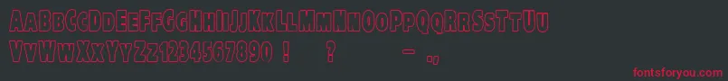 フォントVtcKreepykomikatwoOutline – 黒い背景に赤い文字