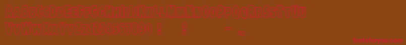 VtcKreepykomikatwoOutline Font – Red Fonts on Brown Background
