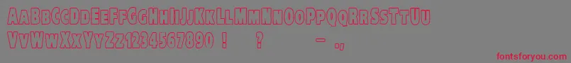 Czcionka VtcKreepykomikatwoOutline – czerwone czcionki na szarym tle
