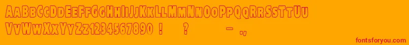 VtcKreepykomikatwoOutline Font – Red Fonts on Orange Background