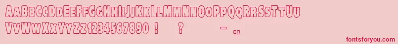 VtcKreepykomikatwoOutline Font – Red Fonts on Pink Background