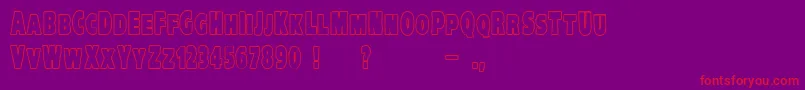 VtcKreepykomikatwoOutline-Schriftart – Rote Schriften auf violettem Hintergrund