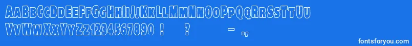 VtcKreepykomikatwoOutline Font – White Fonts on Blue Background