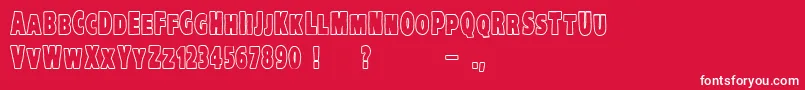 fuente VtcKreepykomikatwoOutline – Fuentes Blancas Sobre Fondo Rojo