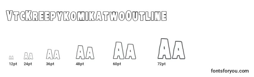 Размеры шрифта VtcKreepykomikatwoOutline