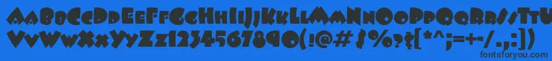 BeeskneesScItcTt-Schriftart – Schwarze Schriften auf blauem Hintergrund