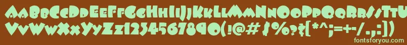 BeeskneesScItcTt-fontti – vihreät fontit ruskealla taustalla