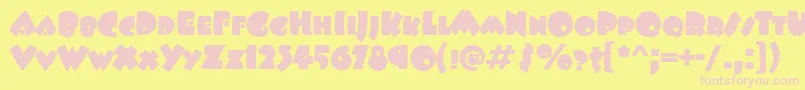 Czcionka BeeskneesScItcTt – różowe czcionki na żółtym tle