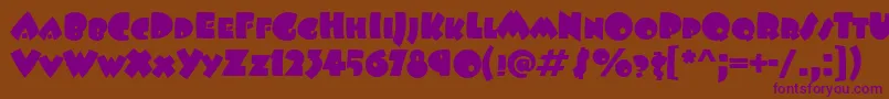 BeeskneesScItcTt Font – Purple Fonts on Brown Background