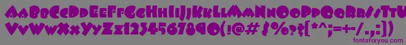 フォントBeeskneesScItcTt – 紫色のフォント、灰色の背景