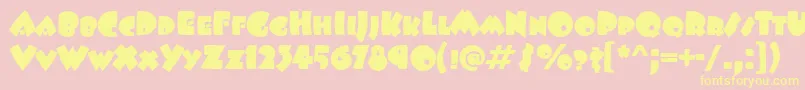 BeeskneesScItcTt Font – Yellow Fonts on Pink Background