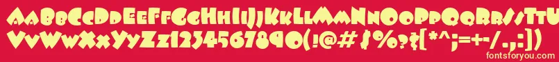 BeeskneesScItcTt Font – Yellow Fonts on Red Background