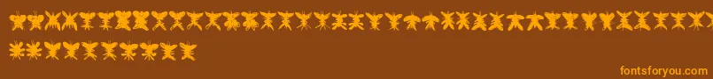Falter-Schriftart – Orangefarbene Schriften auf braunem Hintergrund