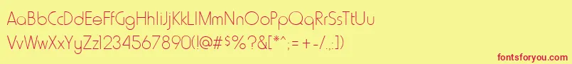 フォントHowardthinRegular – 赤い文字の黄色い背景