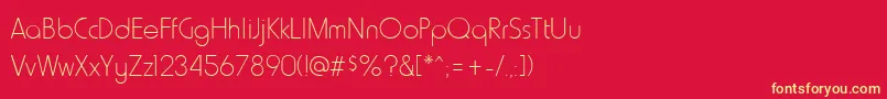 HowardthinRegular Font – Yellow Fonts on Red Background