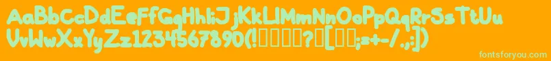 GallaBlack Font – Green Fonts on Orange Background