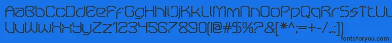 OricneoStencil Font – Black Fonts on Blue Background