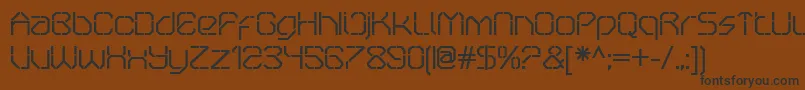 OricneoStencil-fontti – mustat fontit ruskealla taustalla