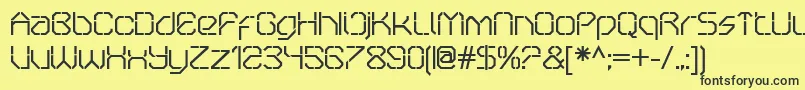 フォントOricneoStencil – 黒い文字の黄色い背景
