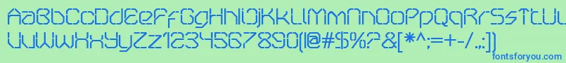 OricneoStencil Font – Blue Fonts on Green Background
