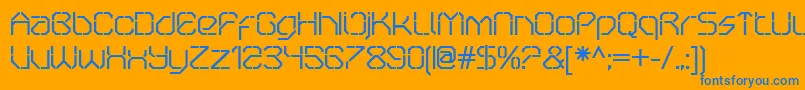 OricneoStencil Font – Blue Fonts on Orange Background