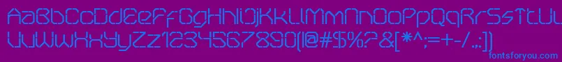 OricneoStencil Font – Blue Fonts on Purple Background