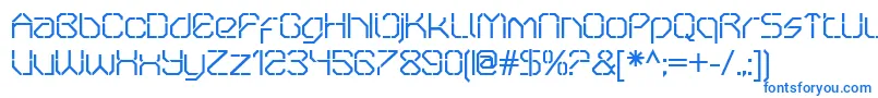 OricneoStencil-Schriftart – Blaue Schriften auf weißem Hintergrund