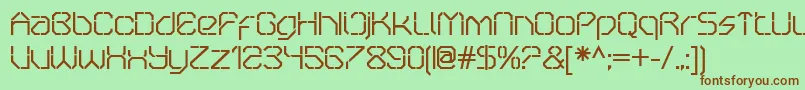 OricneoStencil Font – Brown Fonts on Green Background