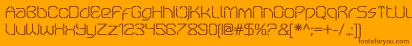 OricneoStencil Font – Brown Fonts on Orange Background