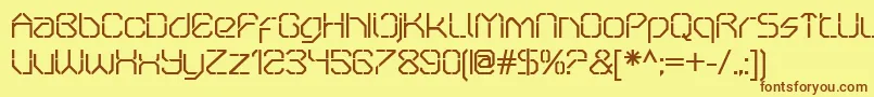 OricneoStencil Font – Brown Fonts on Yellow Background