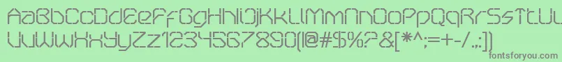 OricneoStencil Font – Gray Fonts on Green Background