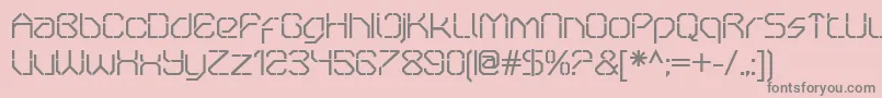 OricneoStencil-fontti – harmaat kirjasimet vaaleanpunaisella taustalla