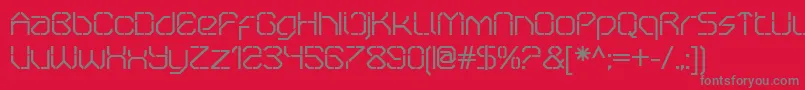 OricneoStencil Font – Gray Fonts on Red Background