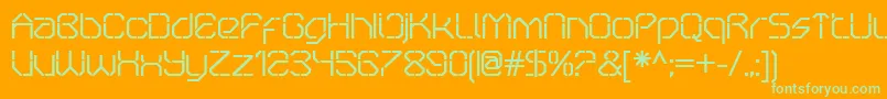OricneoStencil Font – Green Fonts on Orange Background