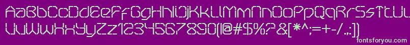 OricneoStencil Font – Green Fonts on Purple Background