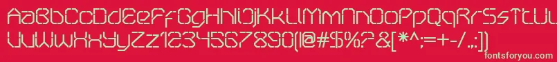 OricneoStencil Font – Green Fonts on Red Background