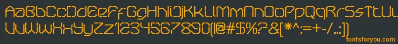 フォントOricneoStencil – 黒い背景にオレンジの文字