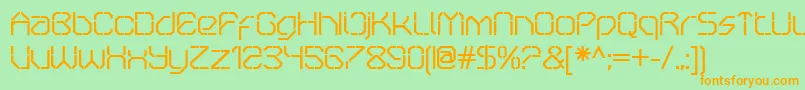 OricneoStencil Font – Orange Fonts on Green Background