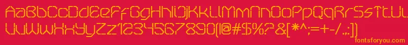 OricneoStencil Font – Orange Fonts on Red Background