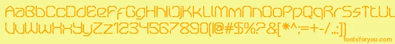 OricneoStencil Font – Orange Fonts on Yellow Background
