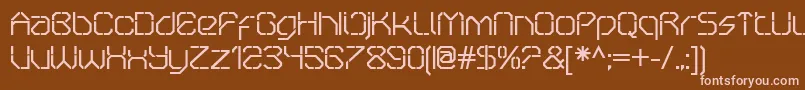 OricneoStencil-fontti – vaaleanpunaiset fontit ruskealla taustalla