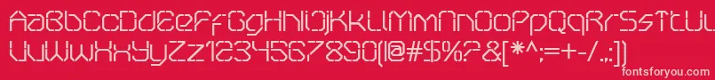 OricneoStencil Font – Pink Fonts on Red Background