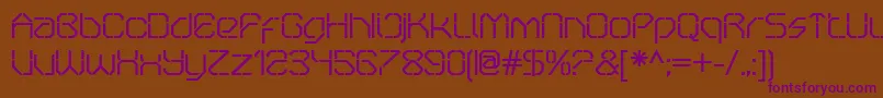 OricneoStencil Font – Purple Fonts on Brown Background